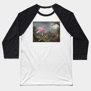 Cattleya Orchid and Three Hummingbirds by Martin Johnson Heade Baseball T-Shirt